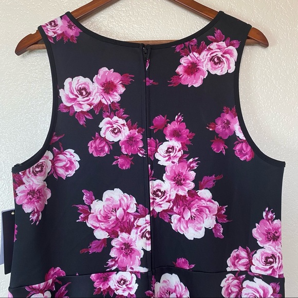 City Studio Floral Print Fit & Flare Dress 20W - Picture 9 of 12
